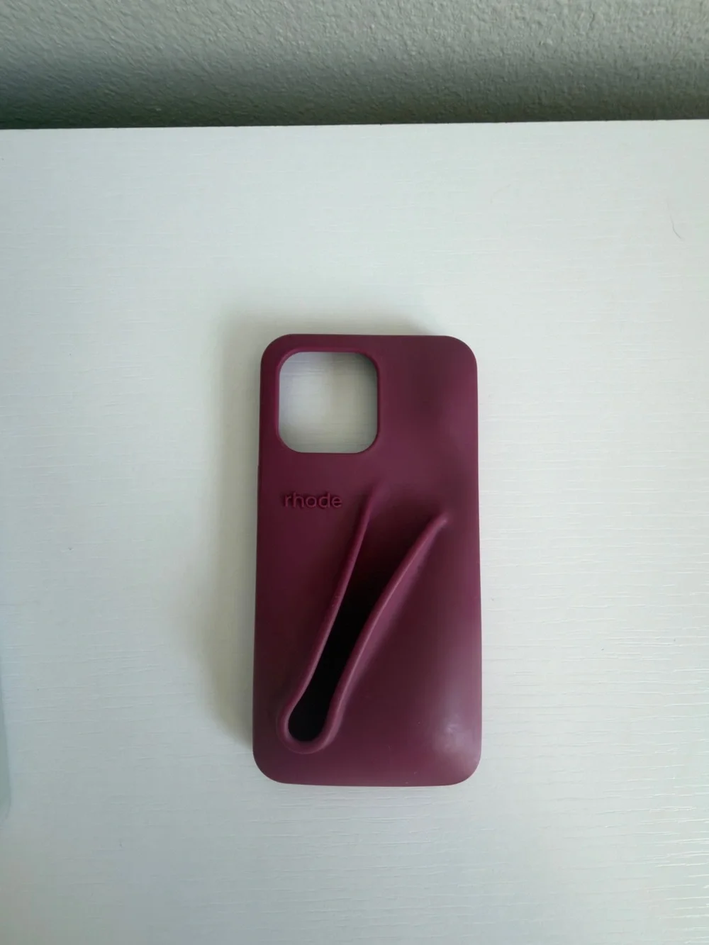 RHODE Burgundy Silicone iPhone Case with Integrated Hand Loop